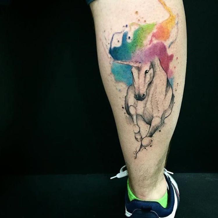 tatuagem-aquerela-unicornio