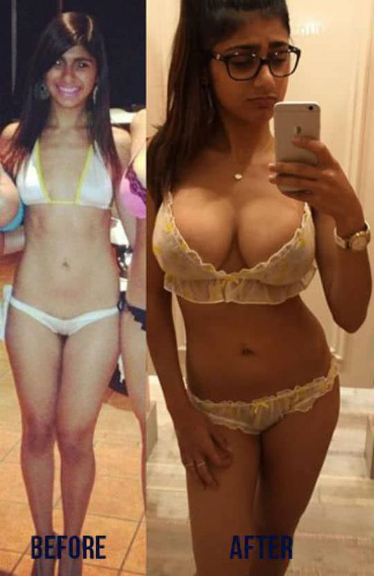 Mhia Khalifa - O Antes e Depois da porn star Mia Khalifa Tudo Para Homens. 